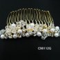 18K GOLDEN handmade pearl bridal comb,wedding headpiece woman hair accessories tiara regal 90112G