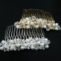 18K GOLDEN handmade pearl bridal comb,wedding headpiece woman hair accessories tiara regal 90112G