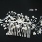 Handmade silver floral pearl bridal comb,wedding headpiece woman hair accessories tiara regal 90125