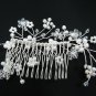 Handmade Bridal silver floral pearl hair comb,wedding headpiece hair accessories tiara regal 90138