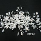 handmade alloy floral silver bridal comb,wedding woman hair accessories tiara regal 90151