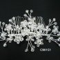 handmade alloy floral silver bridal comb,wedding woman hair accessories tiara regal 90151