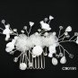 handmade organza floral silver bridal comb,wedding woman hair accessories tiara regal 90191