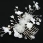 handmade organza floral silver bridal comb,wedding woman hair accessories tiara regal 90191