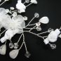 handmade organza floral silver bridal comb,wedding woman hair accessories tiara regal 90191