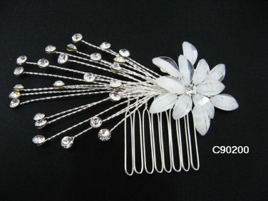 handmade silver alloy pearl floral bridal comb,wedding woman hair accessories tiara regal 90200