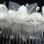 handmade organza pearl floral silver bridal comb,wedding headpiece woman hair accessories tiara lp51