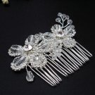Silver handmade rhinestone bridal small comb,wedding tiara crystal floral hair accessories SL1059
