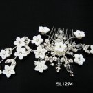 handmade porcelain daisy silver bridal hair comb,wedding tiara crystal woman hair accessories SL1274