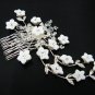 handmade porcelain daisy silver bridal hair comb,wedding tiara crystal woman hair accessories SL1274