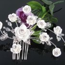 Handmade silver porcelain daisy crystal hair bridal comb,wedding tiara woman hair accessories SL1275