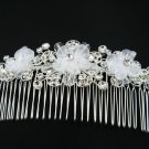 Bridal comb wedding tiara handmade silver floral woman hair accessories regal veil SL1277