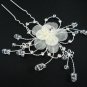 Bridal silver handmade crystal organza floral hair comb,wedding tiara hair accessories regal SL1489