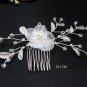 Bridal silver handmade crystal hair comb,wedding tiaraorganza floral hair accessories regal SL1746