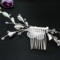Bridal silver handmade crystal hair comb,wedding tiaraorganza floral hair accessories regal SL1746