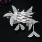 Bridal silver handmade alloy satin floral pearl hair comb,wedding tiara hair accessories regal 1756