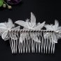Bridal silver handmade alloy floral porcelain hair comb wedding tiara hair accessories regal SL1758