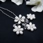 Bridal silver tiara handmade daisy pearl hair comb wedding hairpin headpiece hair accessories 4009