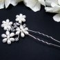 Bridal silver tiara handmade daisy pearl hair comb wedding hairpin headpiece hair accessories 4009