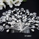 Bridal silver handmade floral pearl hair comb bride hair accessories wedding tiara regal 4023