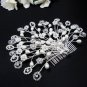 Bridal silver handmade floral pearl hair comb bride hair accessories wedding tiara regal 4023