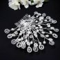 Bridal silver handmade floral pearl hair comb bride hair accessories wedding tiara regal 4023