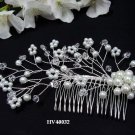 Bridal silver handmade floral pearl hair comb,bride hair accessories wedding tiara regal 4032
