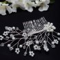Bridal silver handmade floral pearl hair comb,bride hair accessories wedding tiara regal 4032