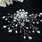 Bridal silver tiara handmade bridesmaid hair accessories floral pearl comb 4037