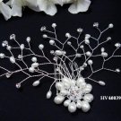 Bridal tiara silver handmade bridesmaid hair accessories bride floral pearl comb 4039