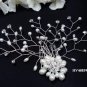 Bridal tiara silver handmade bridesmaid hair accessories bride floral pearl comb 4039