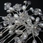 Bridal silver handmade bridesmaid rhinestone hair accessories floral crystal pearl comb 4041