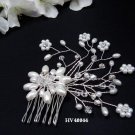 Bridal silver handmade headpiece,bridesmaid hair accessories floral pearl comb 4044***FREE SHIPPING