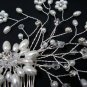 Bridal silver handmade headpiece,bridesmaid hair accessories floral pearl comb 4044***FREE SHIPPING