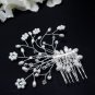 Bridal silver handmade headpiece,bridesmaid hair accessories floral pearl comb 4044***FREE SHIPPING