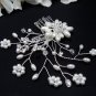 Bridal silver handmade headpiece,bridesmaid hair accessories floral pearl comb 4044***FREE SHIPPING