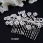 Bridal silver handmade headpiece,bridesmaid new hair accessories delicate floral pearl comb 4049