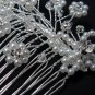 Bridal silver handmade headpiece,bridesmaid new hair accessories delicate floral pearl comb 4049