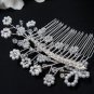 Bridal silver handmade headpiece,bridesmaid new hair accessories delicate floral pearl comb 4049