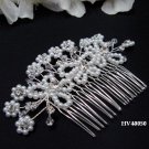 Bridal silver handmade headpiece,bridesmaid hair accessories floral butterfly pearl comb 4050