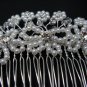 Bridal silver handmade headpiece,bridesmaid hair accessories floral butterfly pearl comb 4050