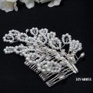 Bridal silver handmade headpiece,new fancy bridesmaid hair accessories floral pearl comb 4051