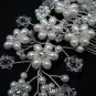 Bridal silver handmade headpiece,new bridesmaid hair accessories floral crystal pearl comb 4060