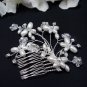 Bridal silver new handmade headpiece,bridesmaid hair accessories butterfly floral pearl comb 4061