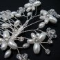 Bridal silver new handmade headpiece,bridesmaid hair accessories butterfly floral pearl comb 4061