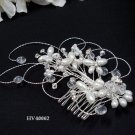 Bridal silver handmade headpiece,new bridesmaid hair accessories floral butterfly pearl comb 4062
