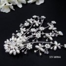 Bridal silver handmade headpiece,bridesmaid hair accessories wedding delicate floral pearl comb 4064