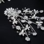 Bridal silver handmade headpiece,bridesmaid hair accessories wedding delicate floral pearl comb 4064