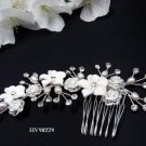 Bridal handmade porcelain floral cute tiara,bridesmaid hair accessories feather pearl comb 90229