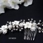 Bridal handmade porcelain floral cute tiara,bridesmaid hair accessories feather pearl comb 90229